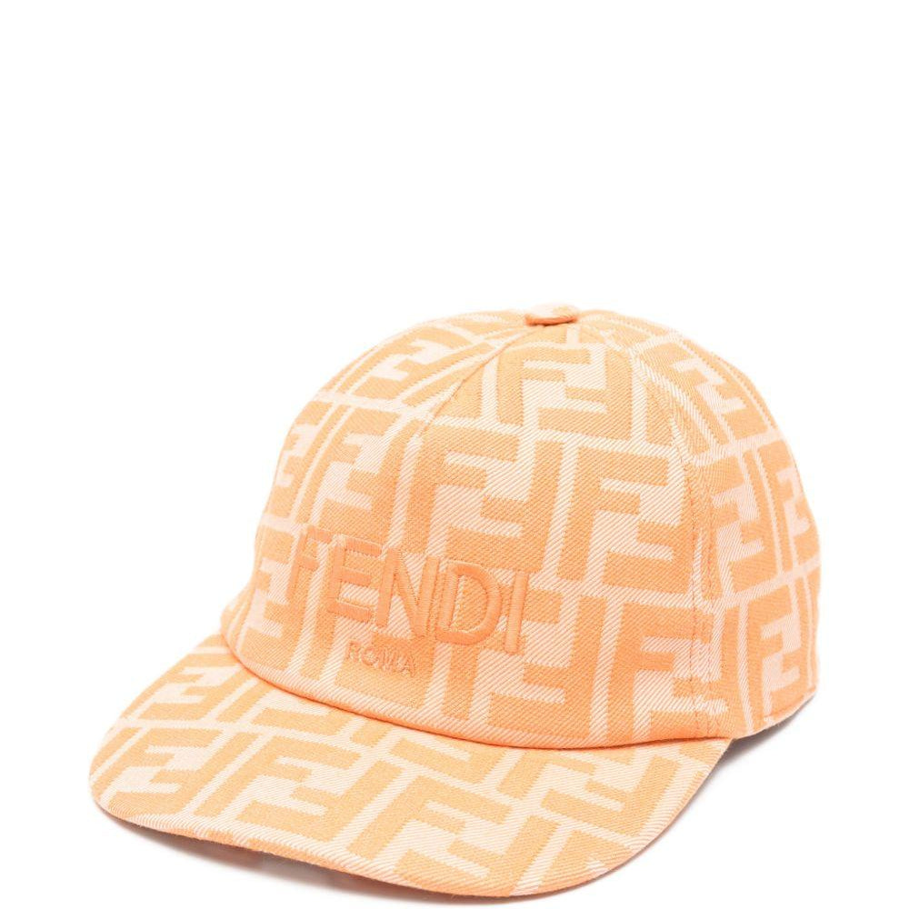 Cappello per bambino Fendi Kids arancione con logo all - over - Rubino Kids