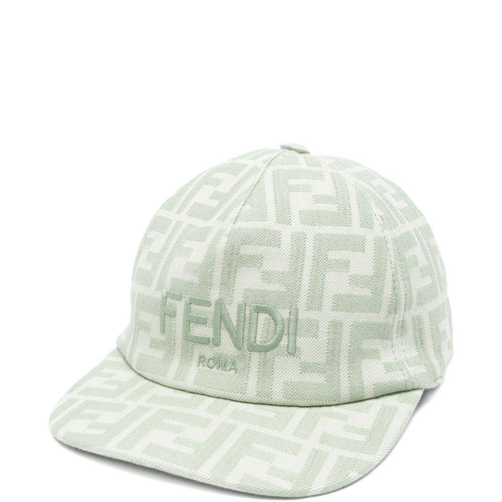 Cappello per bambino Fendi Kids verde con logo all - over - Rubino Kids