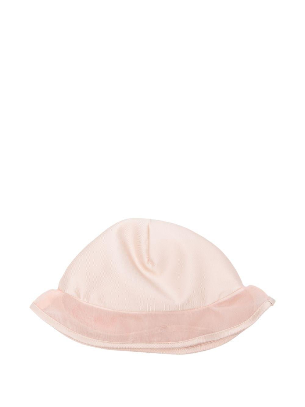 Cappello per neonata Elisabetta Franchi La Mia Bambina rosa chiaro con logo ricamato - Rubino Kids