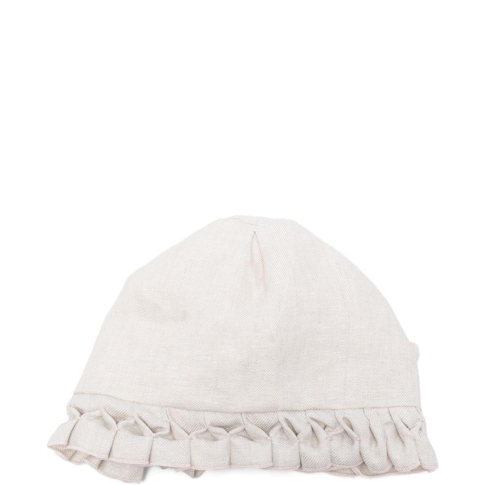 Cappello per neonati La Stupenderia beige con volant - Rubino Kids
