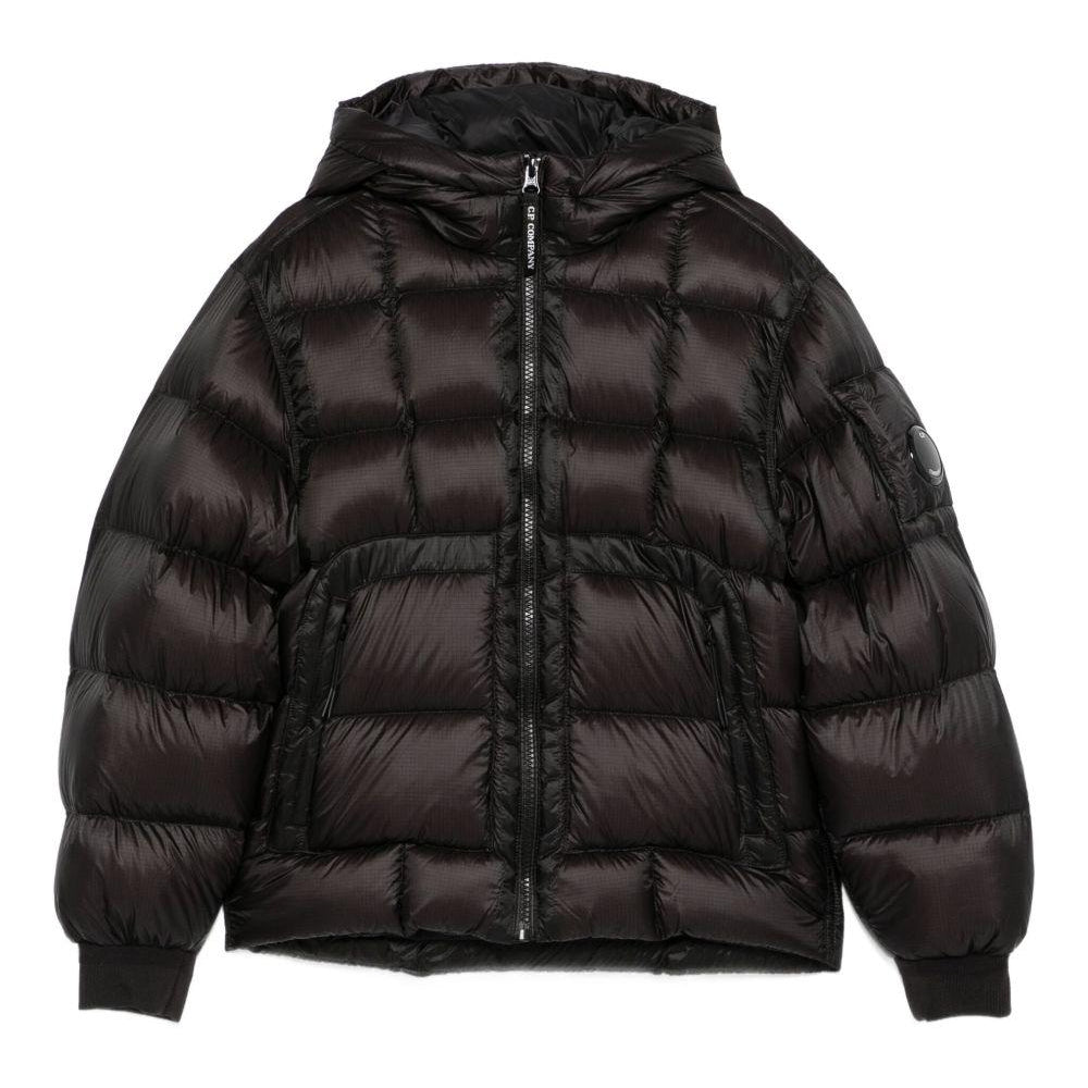 Cappotto per bambino C.P. Company Kids DD Shell nero con chiusura con zip - Rubino Kids