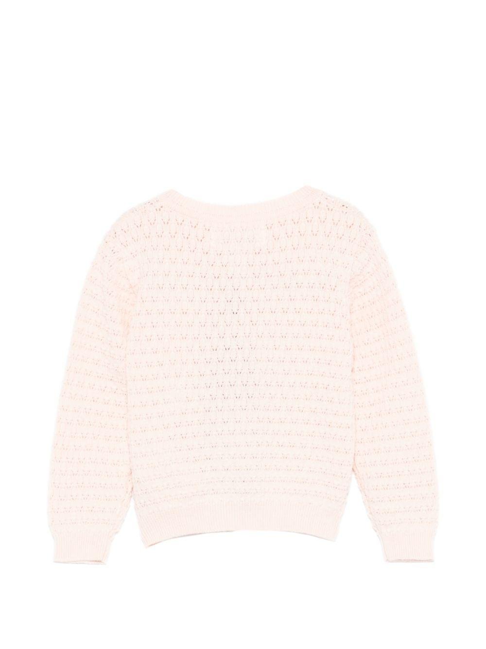 Cardigan Gole per neonata Molo rosa con texture traforata - Rubino Kids