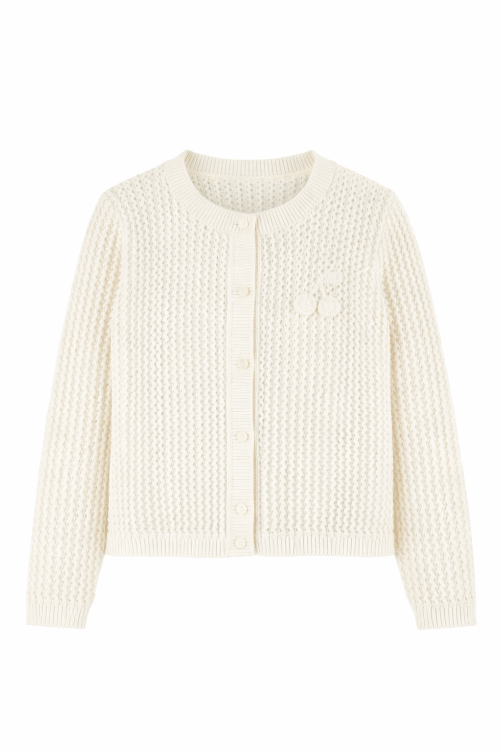 Cardigan per bambina Bonpoint bianco con logo ricamato - Rubino Kids