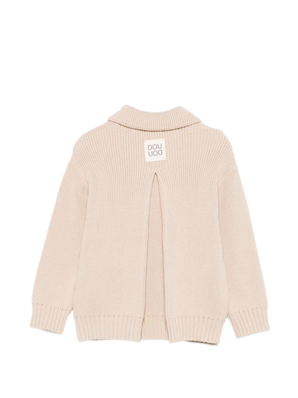 Cardigan per bambino Douuod Kids beige con colletto - Rubino Kids