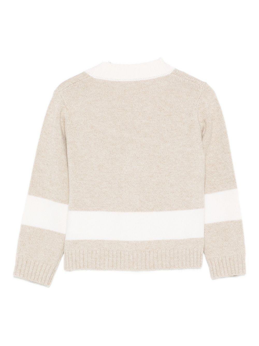 Cardigan per bambino Eleventy Kids beige con scollo a V - Rubino Kids