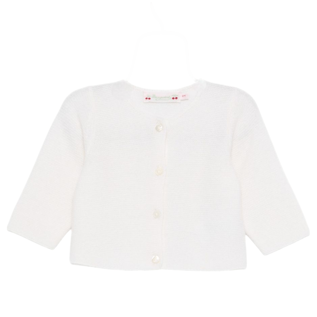 Cardigan per neonata Bonpoint bianco con chiusura con bottoni - Rubino Kids