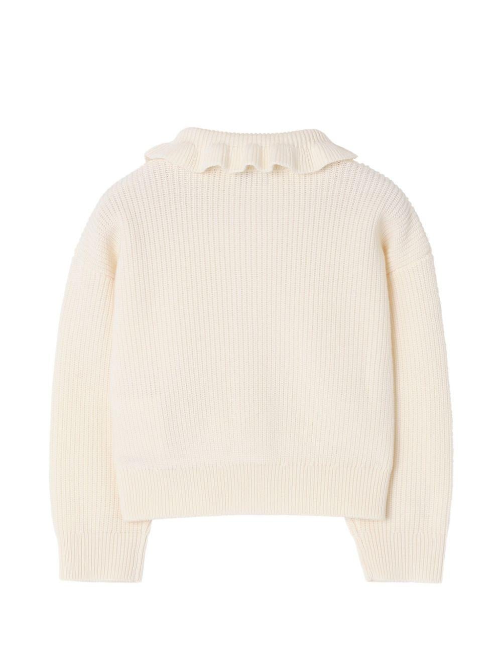 Cardigan per neonata Burberry Kids bianco con inserti con motivo Vintage Check - Rubino Kids