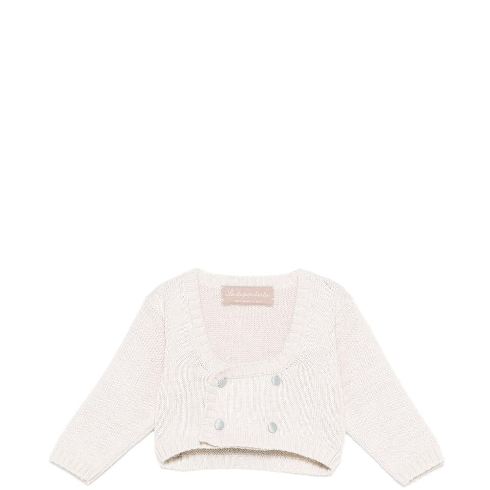 Cardigan per neonata La Stupenderia beige con chiusura con bottoni sul davanti - Rubino Kids