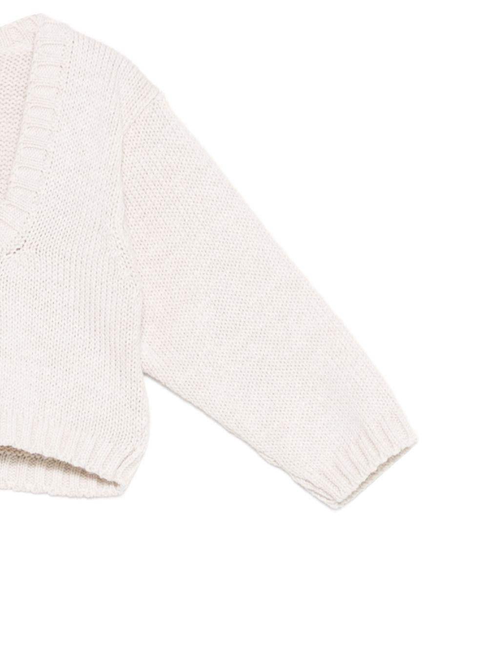 Cardigan per neonata La Stupenderia beige con scollo quadrato - Rubino Kids