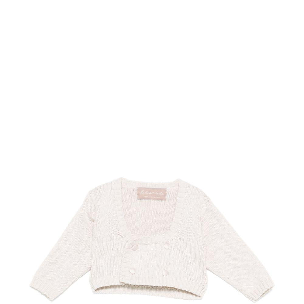 Cardigan per neonata La Stupenderia beige con scollo quadrato - Rubino Kids
