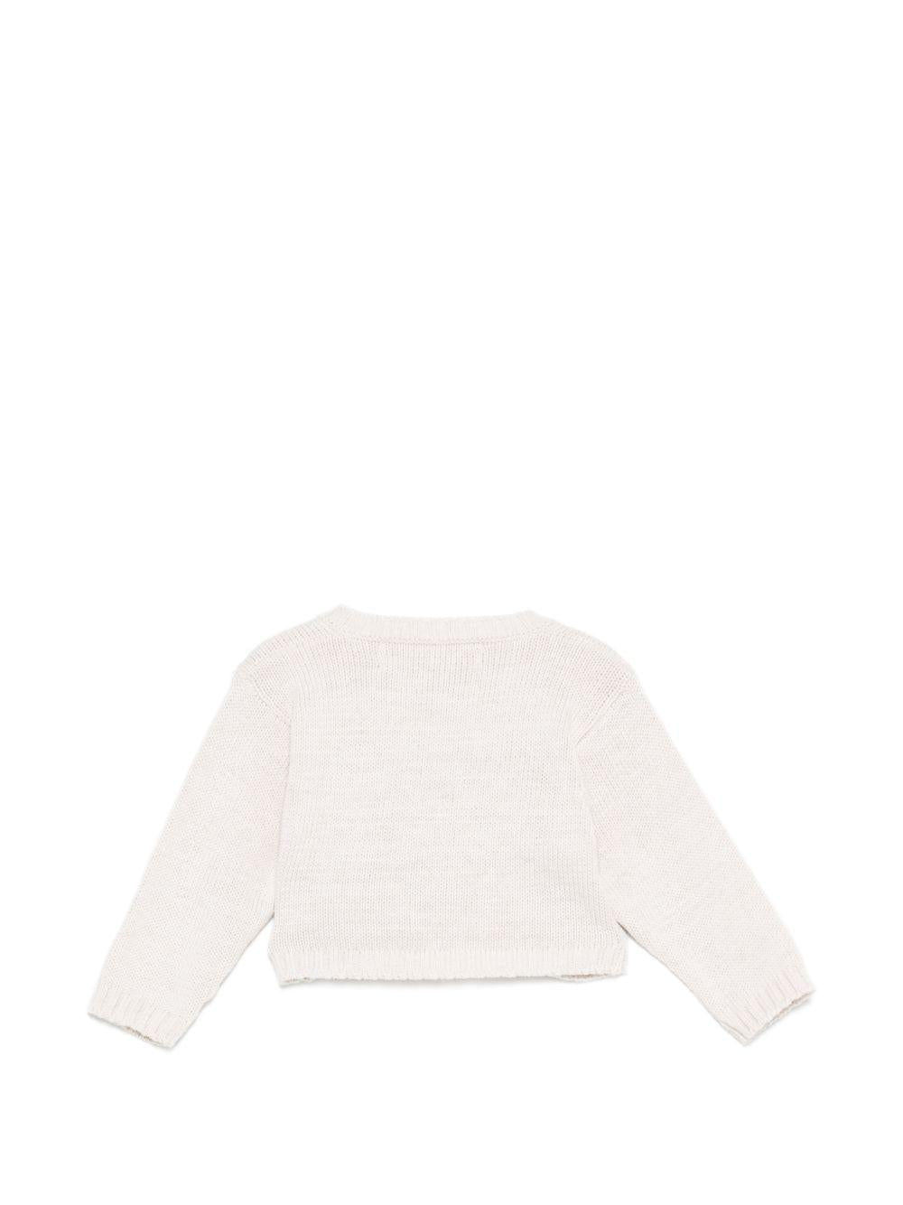 Cardigan per neonata La Stupenderia beige con scollo quadrato - Rubino Kids