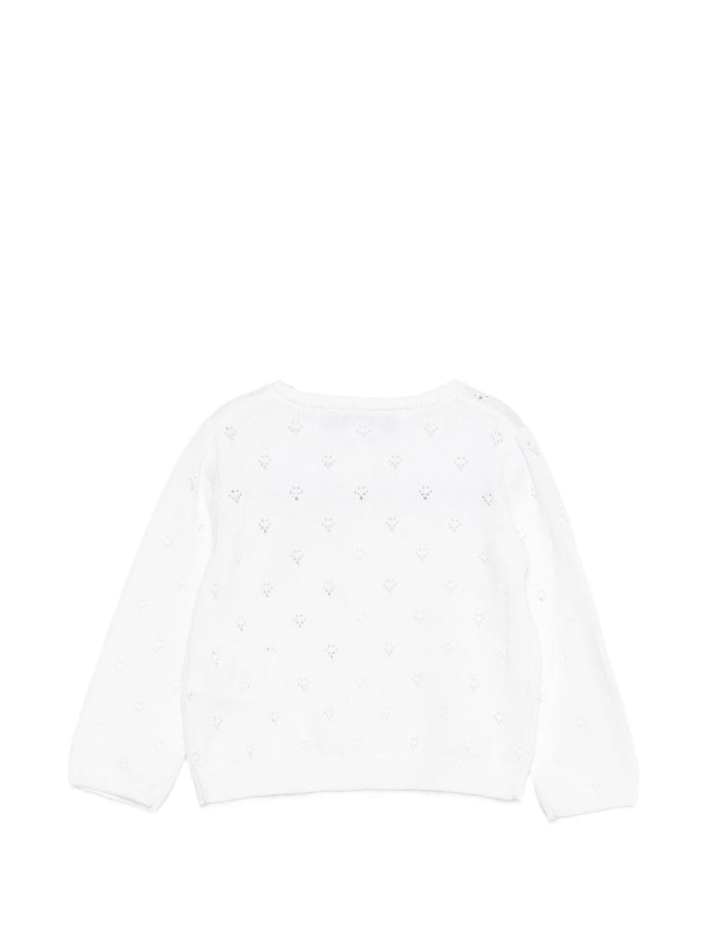 Cardigan per neonata Tartine & Chocolat bianco con deign traforato - Rubino Kids