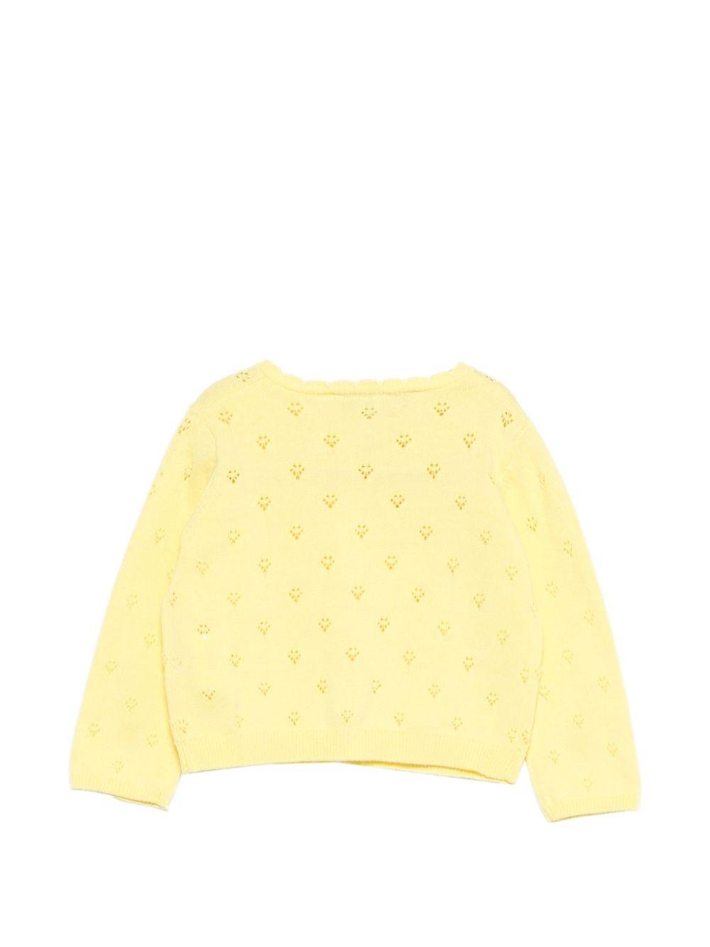 Cardigan per neonata Tartine Et Chocolat giallo con design traforato - Rubino Kids