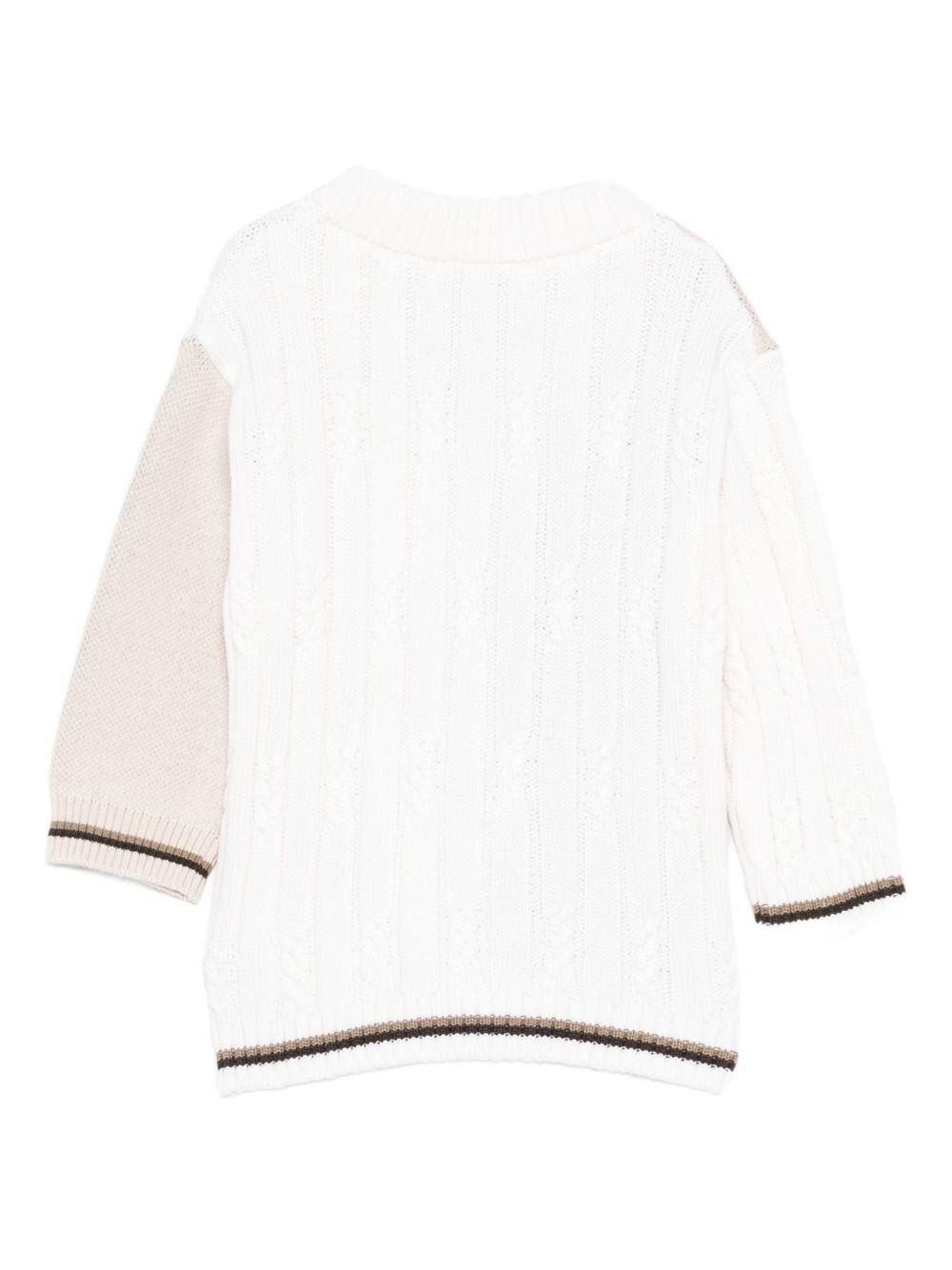 Cardigan per neonati Fendi Kids beige con ricamo orsetto - Rubino Kids