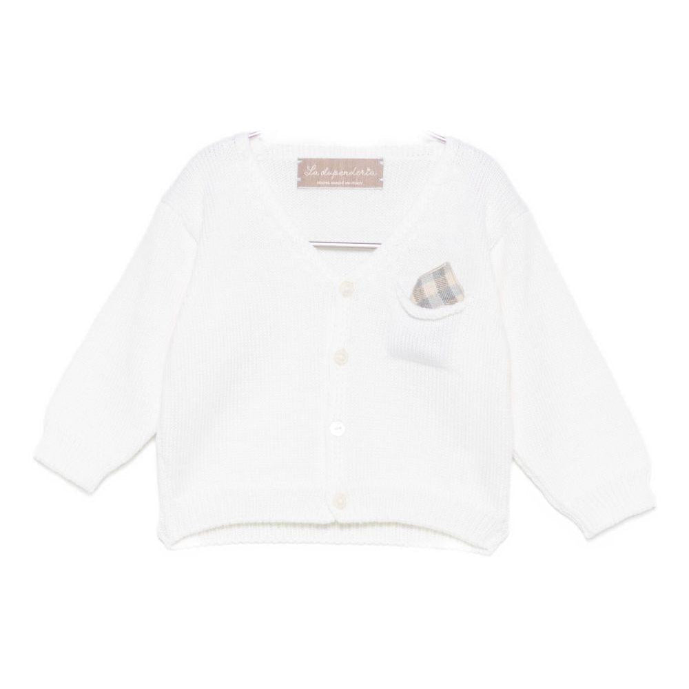 Cardigan per neonato La Stupenderia beige con scollo a V - Rubino Kids