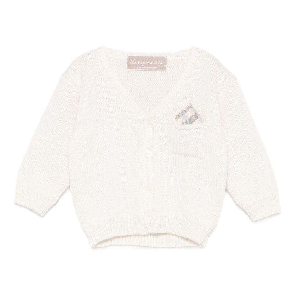 Cardigan per neonato La Stupenderia bianco con scollo a V - Rubino Kids
