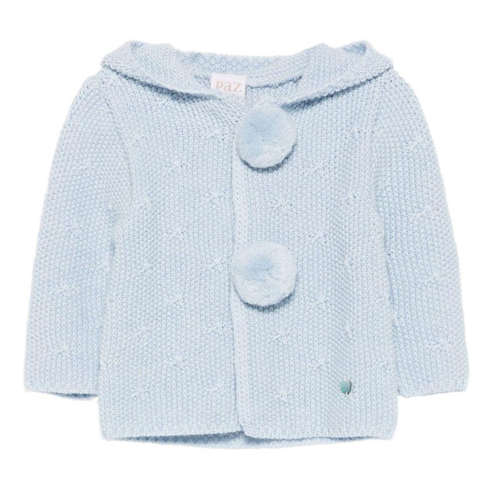 Cardigan per neonato Paz Rodrìguez azzurro con cappuccio - Rubino Kids