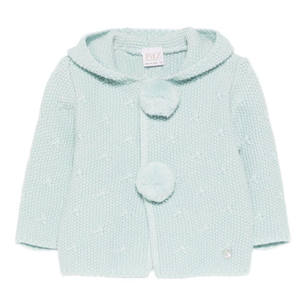 Cardigan per neonato Paz Rodríguez verde con pompon - Rubino Kids