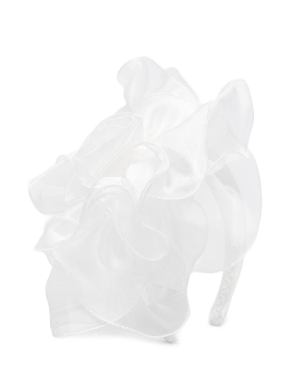 Cerchietto per bambina Colorichiari bianco con dettagli arricciati - Rubino Kids