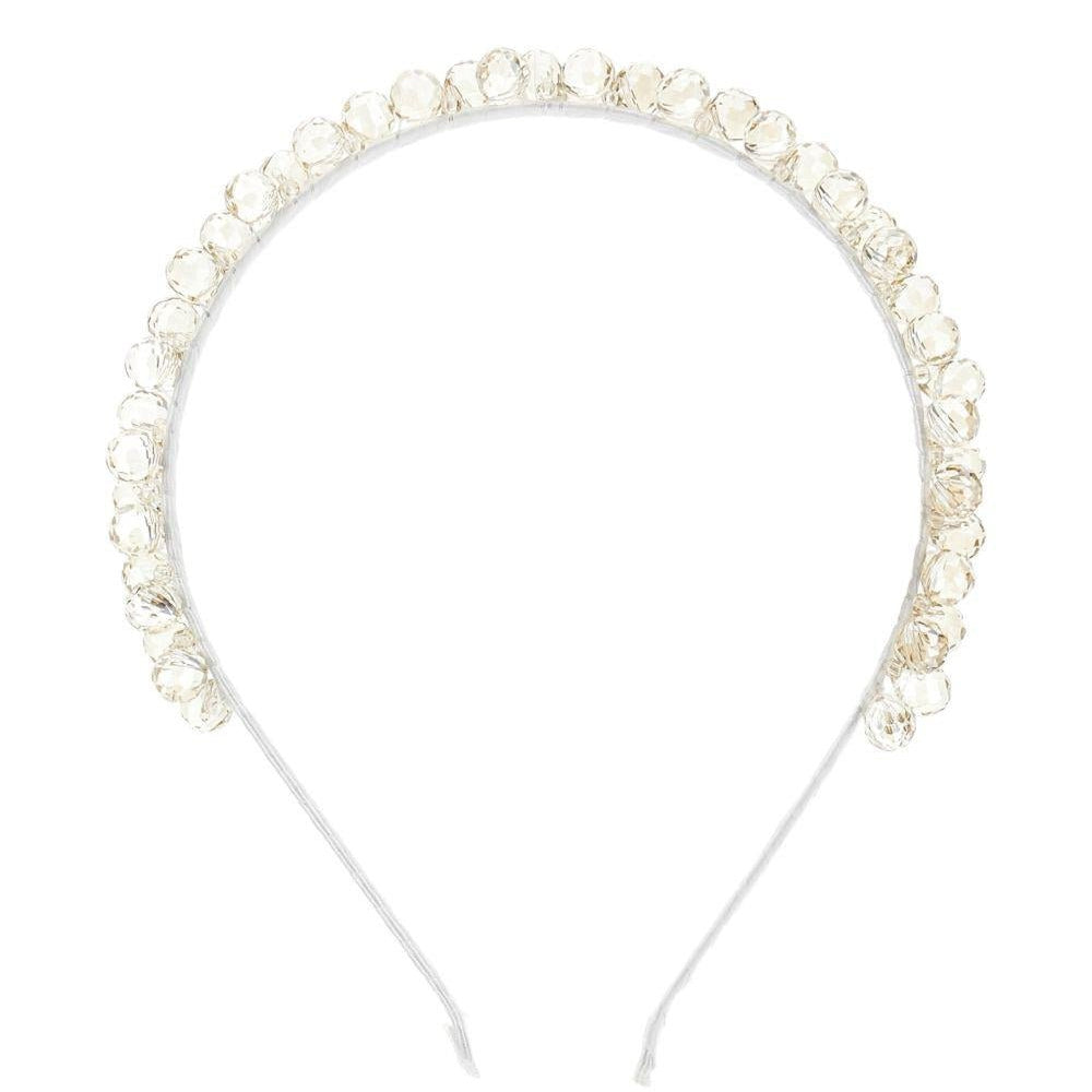 Cerchietto per bambina Ermanno Scervino Junior bianco con perline - Rubino Kids