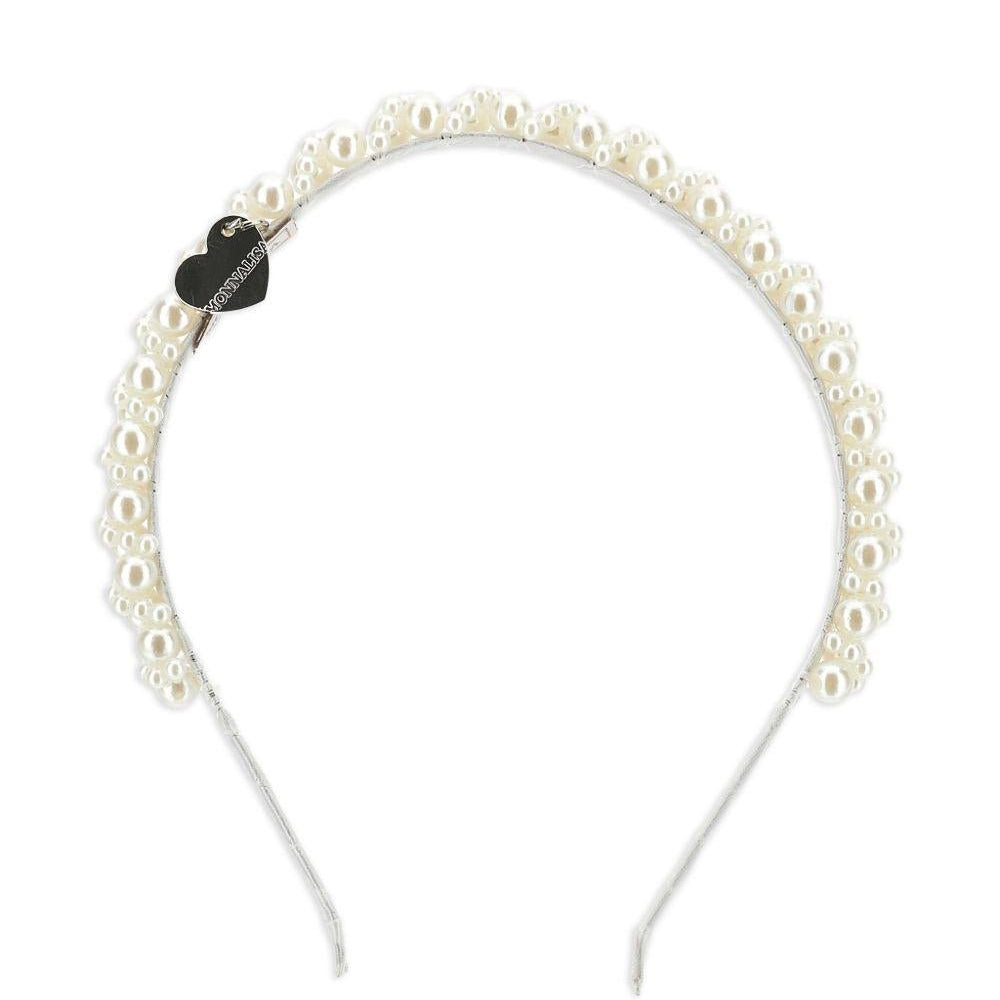 Cerchietto per bambina Monnalisa bianco con decorazione di perle - Rubino Kids