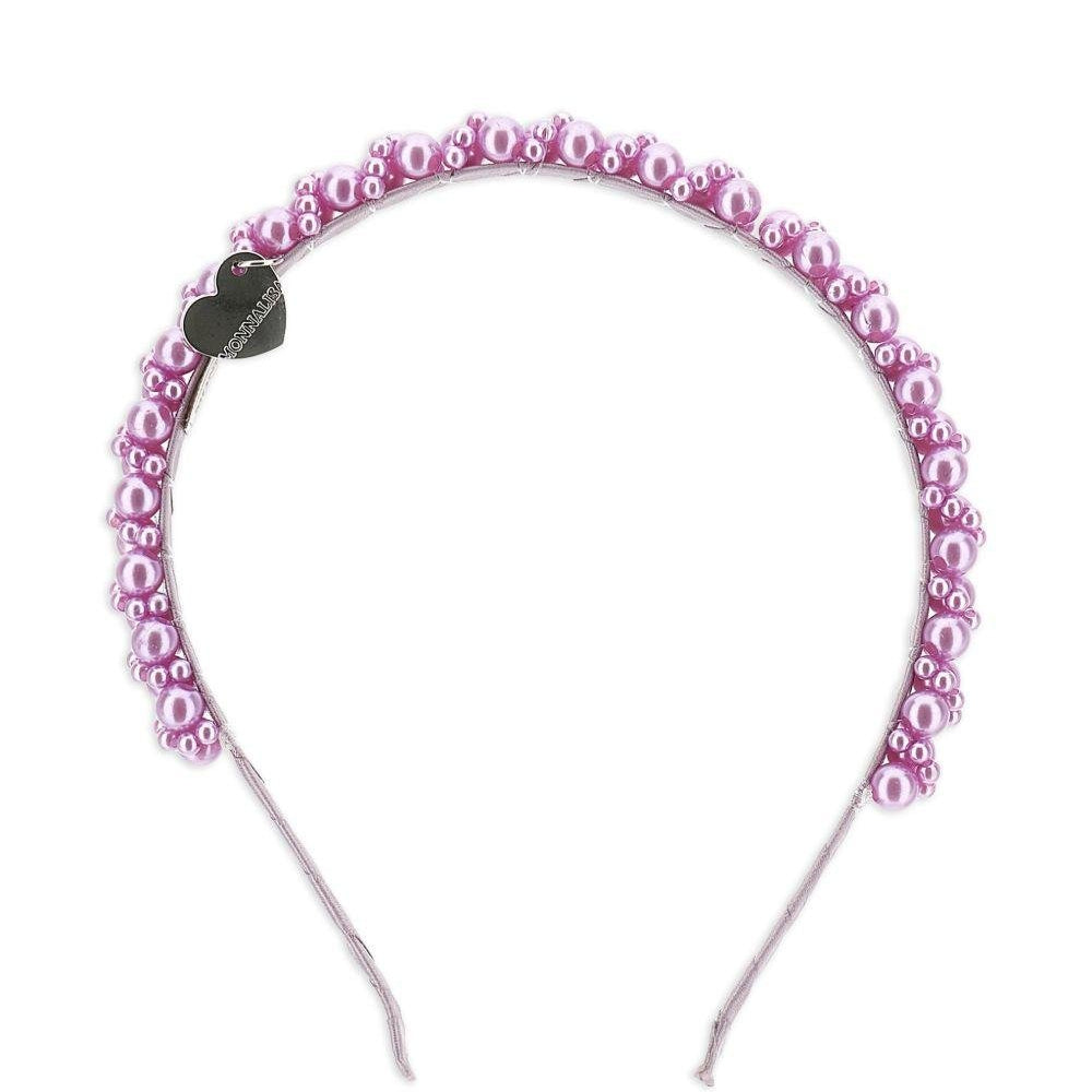 Cerchietto per bambina Monnalisa lilla con decorazione di perle - Rubino Kids