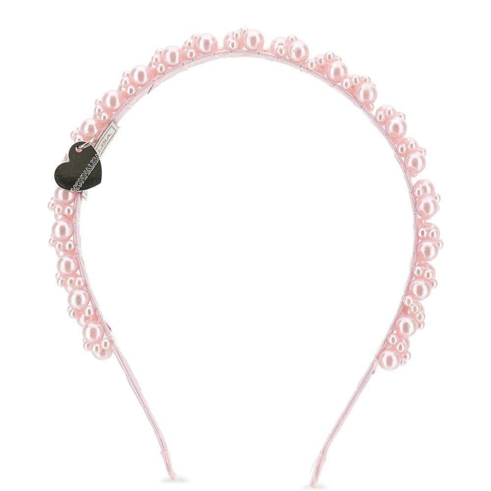 Cerchietto per bambina Monnalisa rosa con decorazione di perle - Rubino Kids