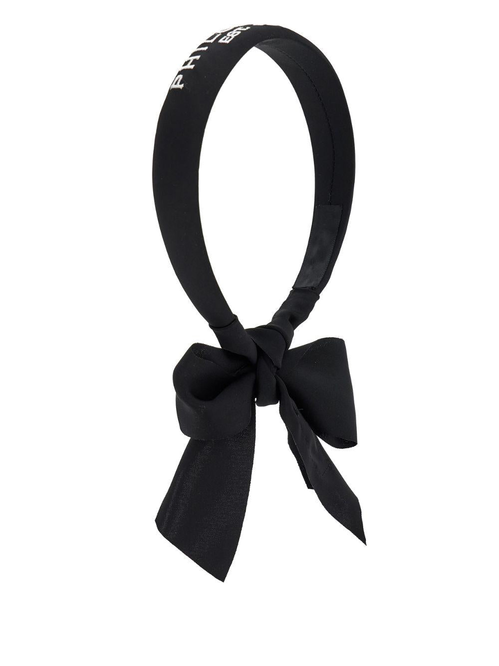 Cerchietto per bambina Philosophy di Lorenzo Serafini Kids nero con dettaglio fiocco - Rubino Kids