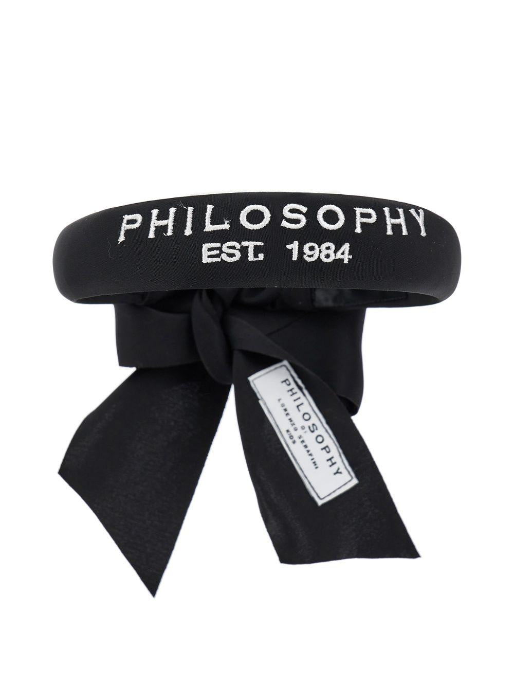 Cerchietto per bambina Philosophy di Lorenzo Serafini Kids nero con dettaglio fiocco - Rubino Kids