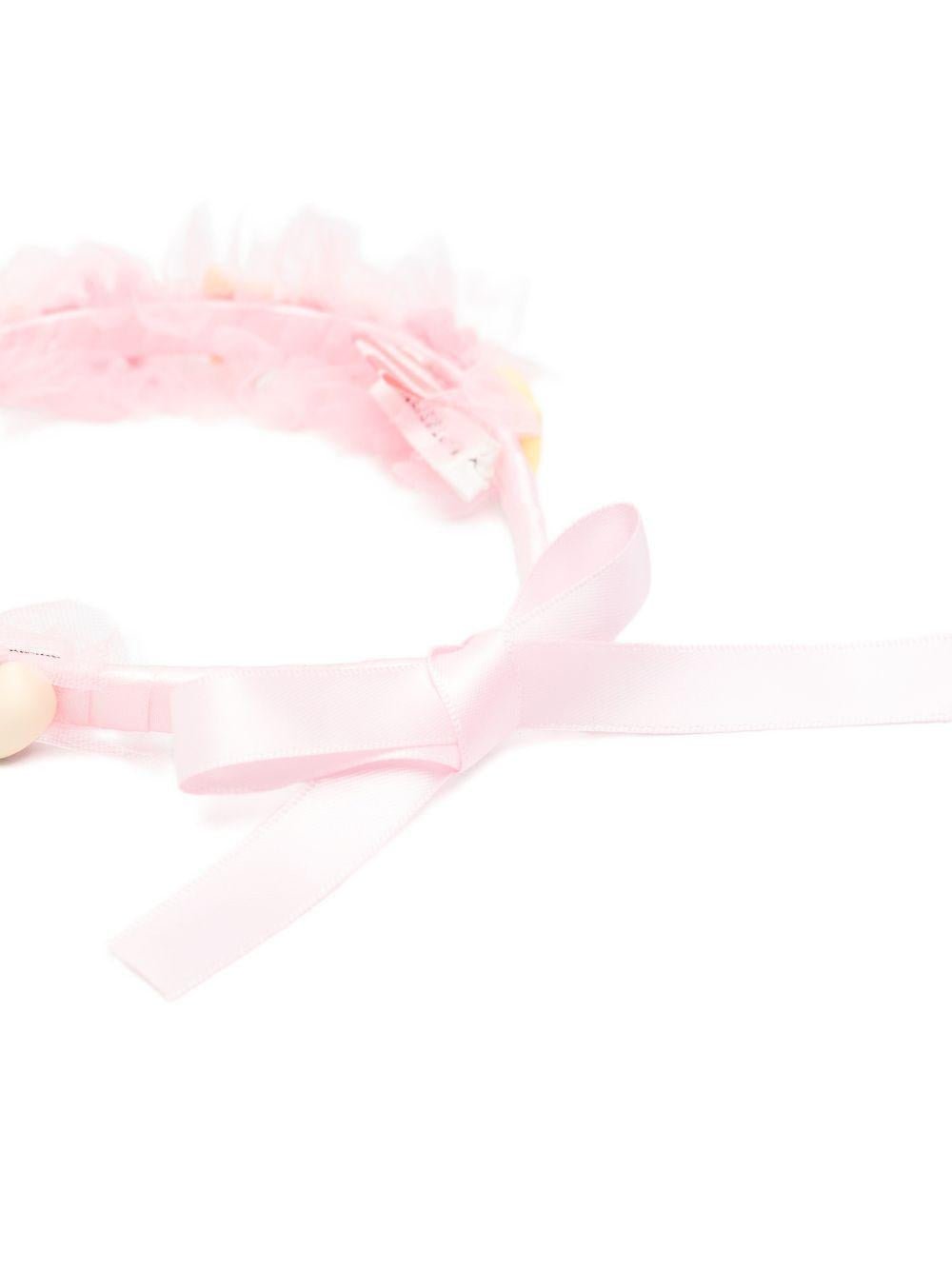 Cerchietto per capelli per bambina Billieblush rosa con applicazione fiori - Rubino Kids