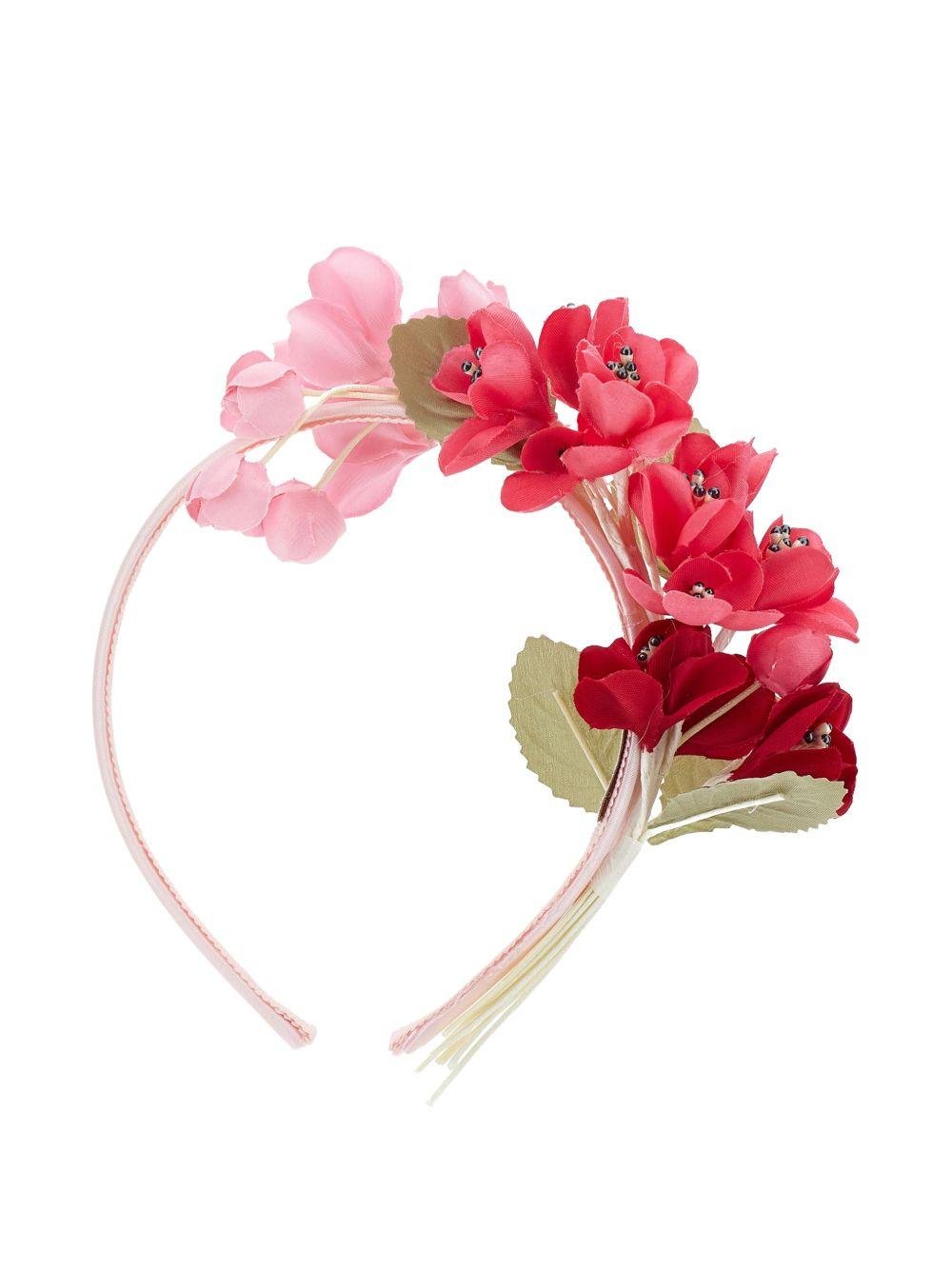 Cerchietto per capelli per bambina Monnalisa rosa con applicazione fiori - Rubino Kids