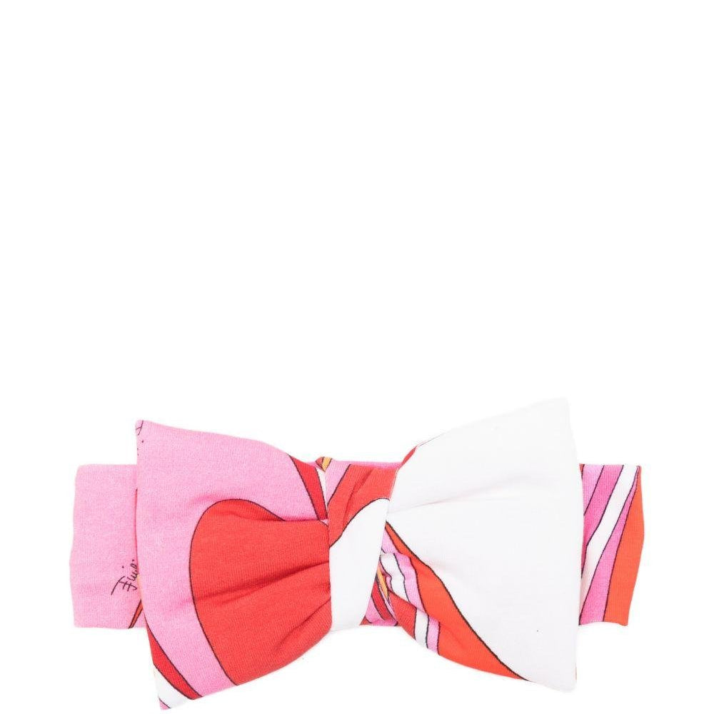 Cerchietto per neonata Emilio Pucci Junior rosa con dettaglio fiocco - Rubino Kids