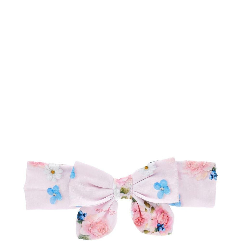 Cerchietto per neonata Monnalisa rosa con fiocco - Rubino Kids