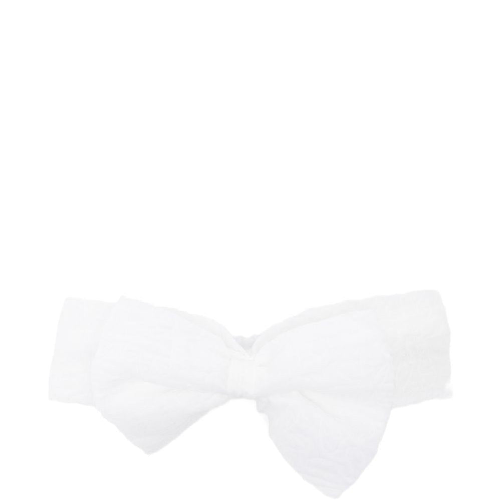 Cerchietto per neonata Simonetta bianco con fiocco - Rubino Kids