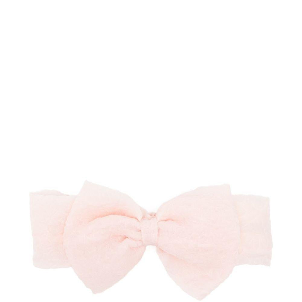 Cerchietto per neonata Simonetta rosa chiaro con fiocco - Rubino Kids