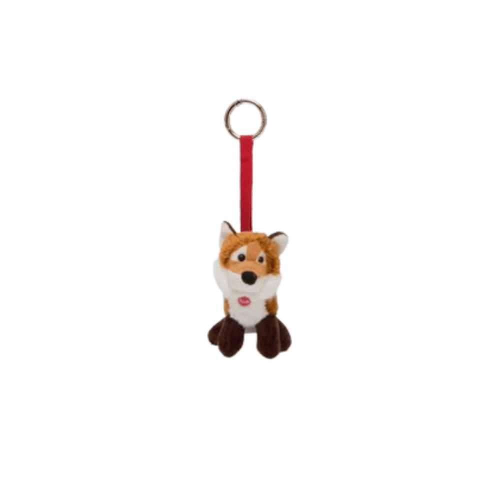 Charm con mini volpe peluche per bambini MC2 ST. Barth Kids arancione con laccio rosso - Rubino Kids