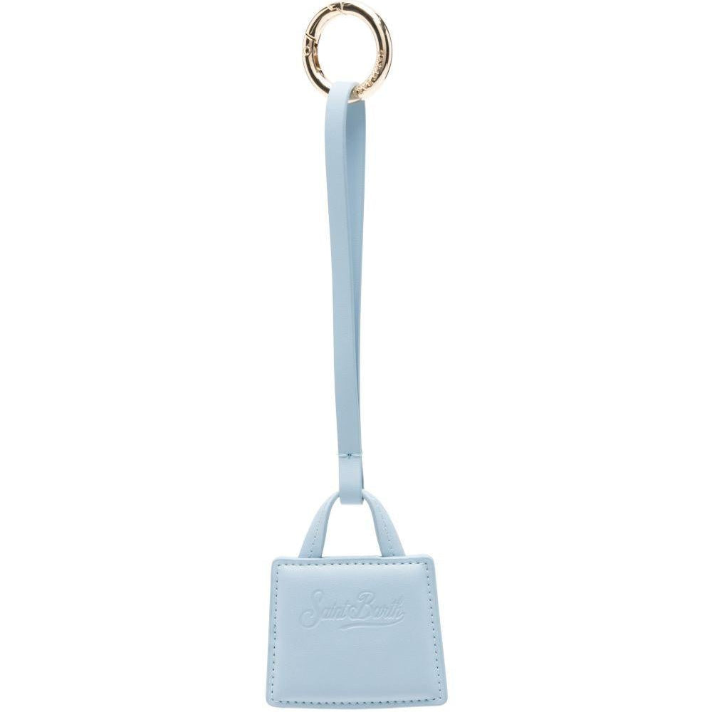 Charm per borsa MC2 Saint Barth azzurro con logo impresso - Rubino Kids