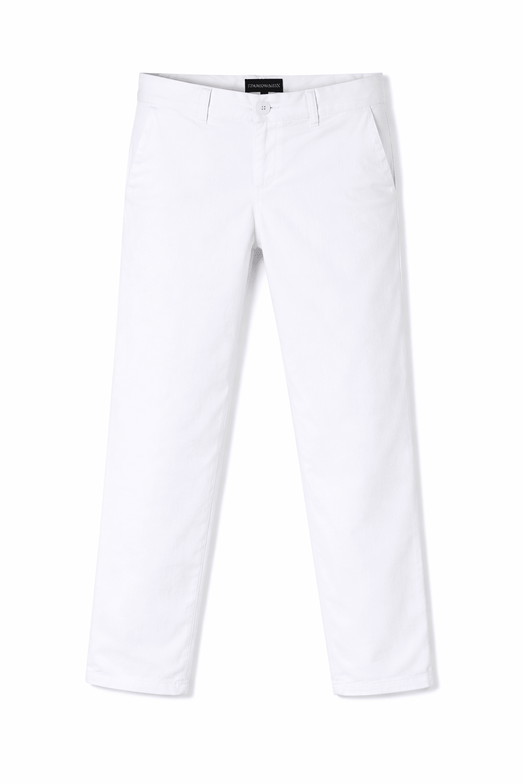 Chino per bambino Emporio Armani Kids bianco con taglio slim - Rubino Kids
