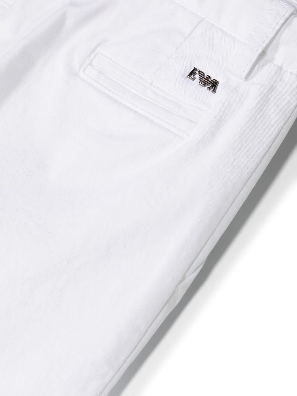 Chino per bambino Emporio Armani Kids bianco con taglio slim - Rubino Kids