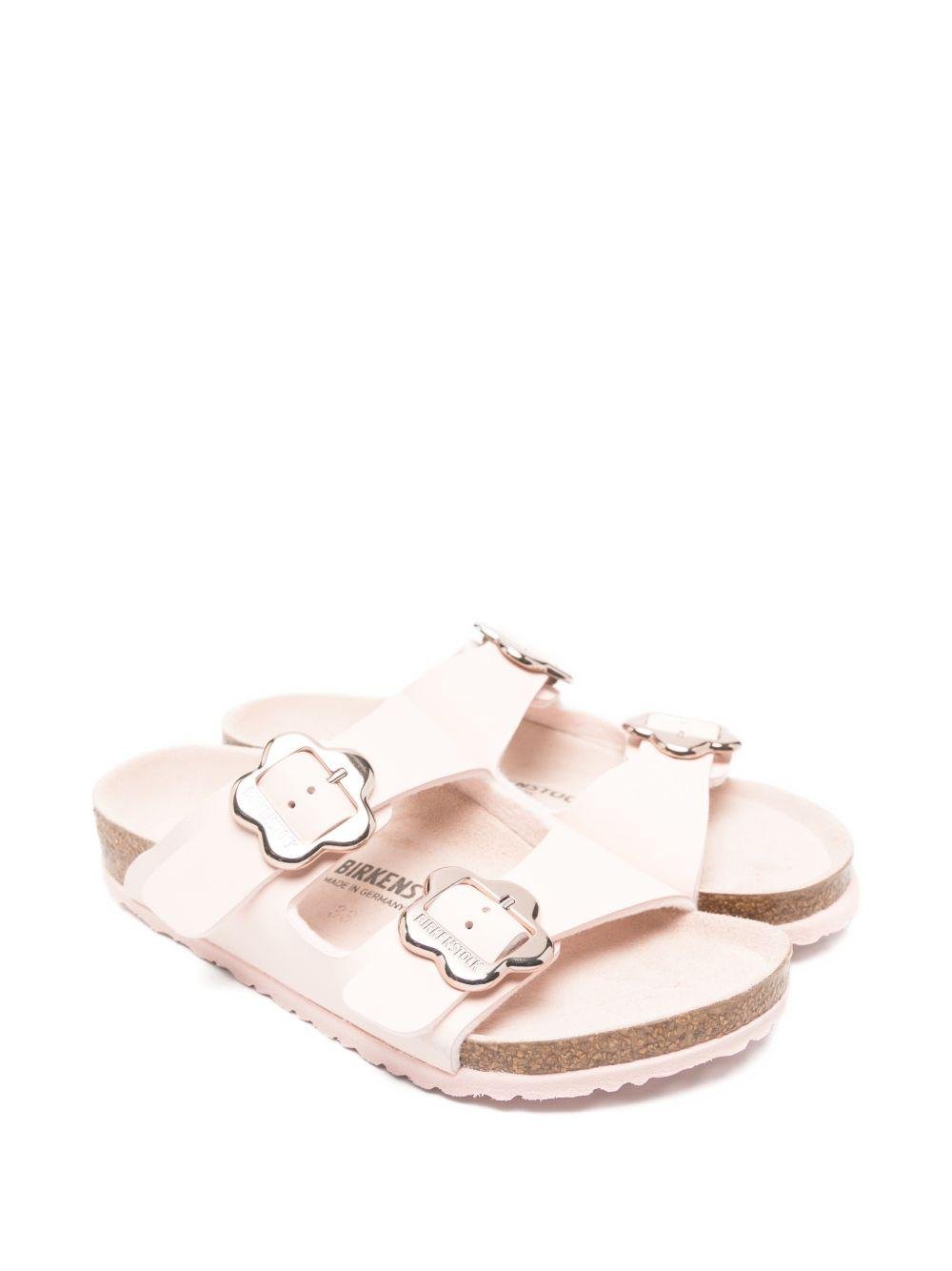 Ciabatte per bambina Birkenstock Kids Arizona Flower rosa con dettagli floreali - Rubino Kids