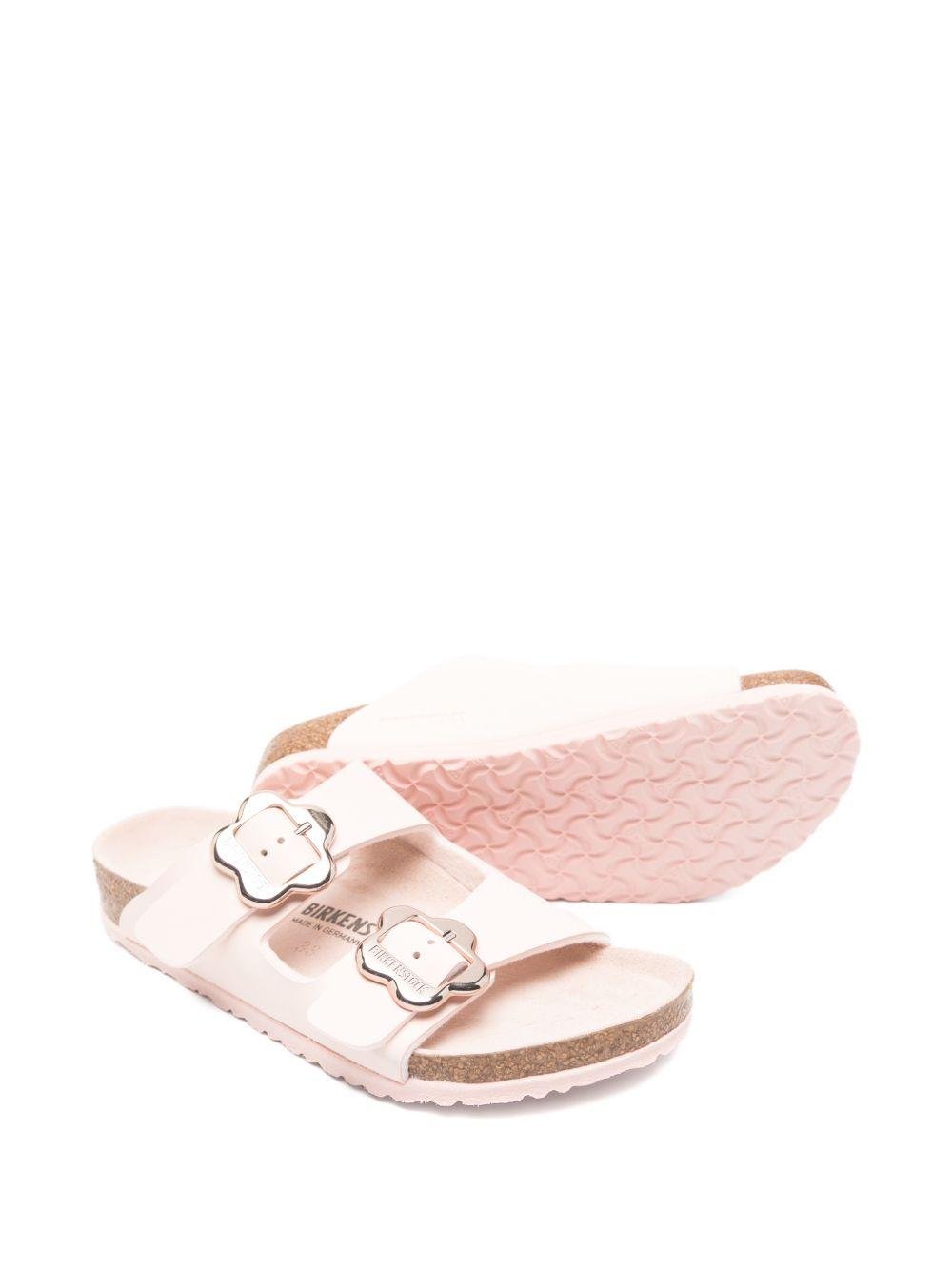Ciabatte per bambina Birkenstock Kids Arizona Flower rosa con dettagli floreali - Rubino Kids