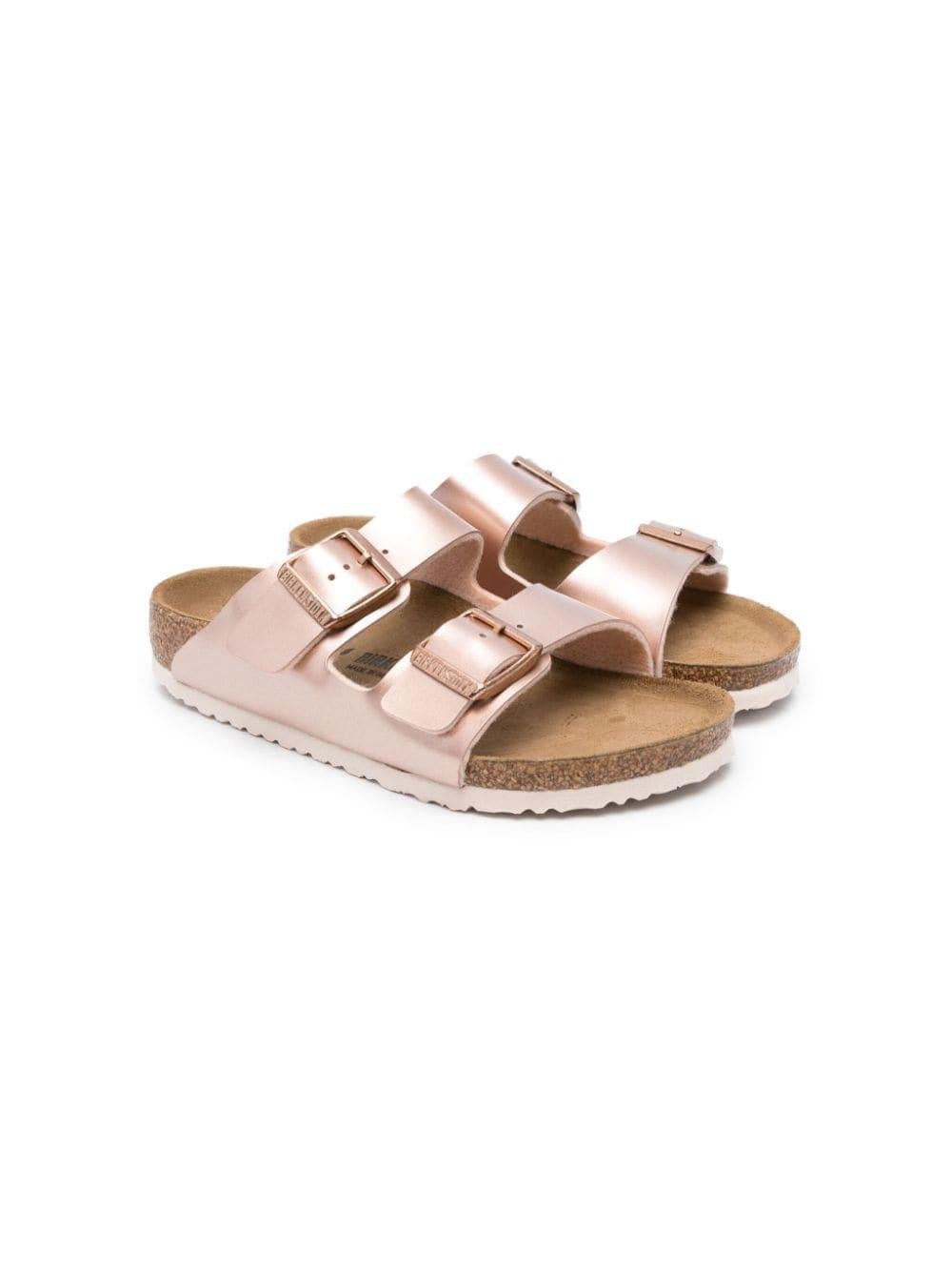 Ciabatte per bambina Birkenstock Kids Arizona rosa con doppia fibbia - Rubino Kids