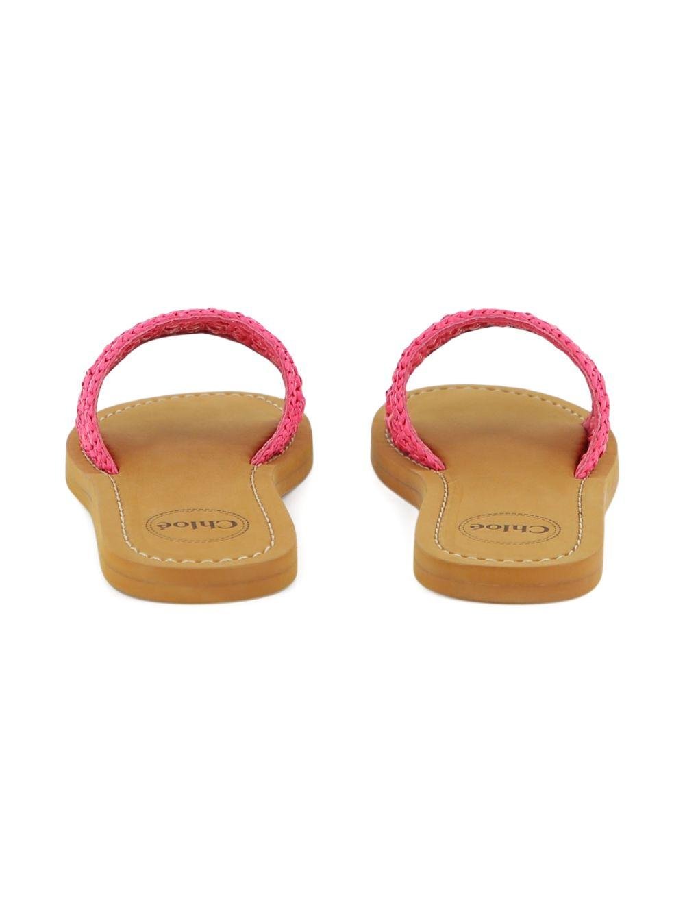 Ciabatte per bambina Chloé Kids Rosette fucsia a punta aperta - Rubino Kids