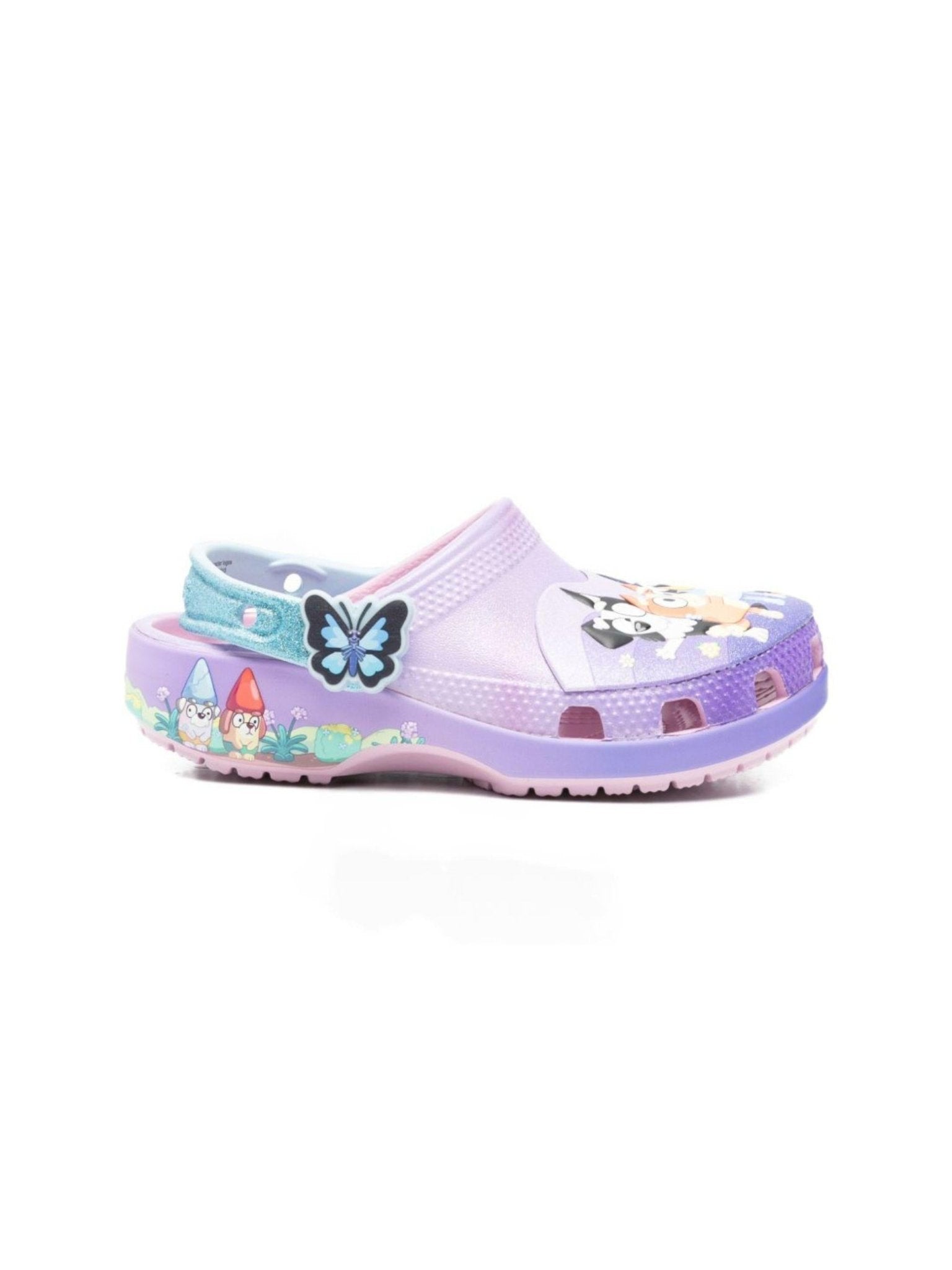 Ciabatte per bambina Crocs Kids viola con applicazione farfalla - Rubino Kids