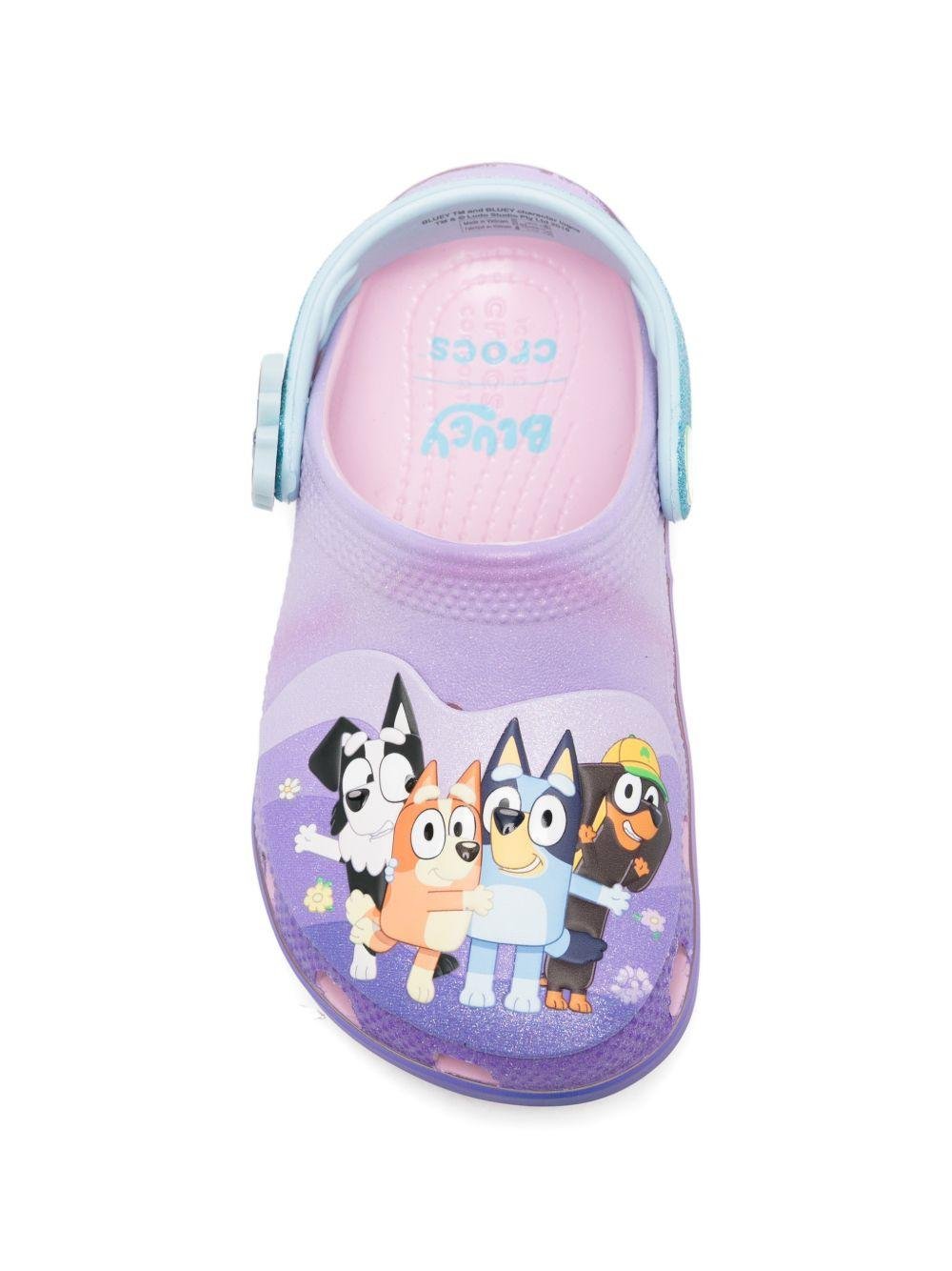 Ciabatte per bambina Crocs Kids viola con applicazione farfalla - Rubino Kids
