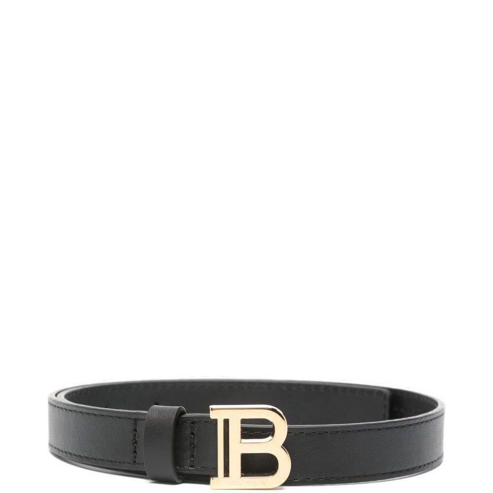 Cintura per bambina Balmain Kids nera con fibbia logo - Rubino Kids