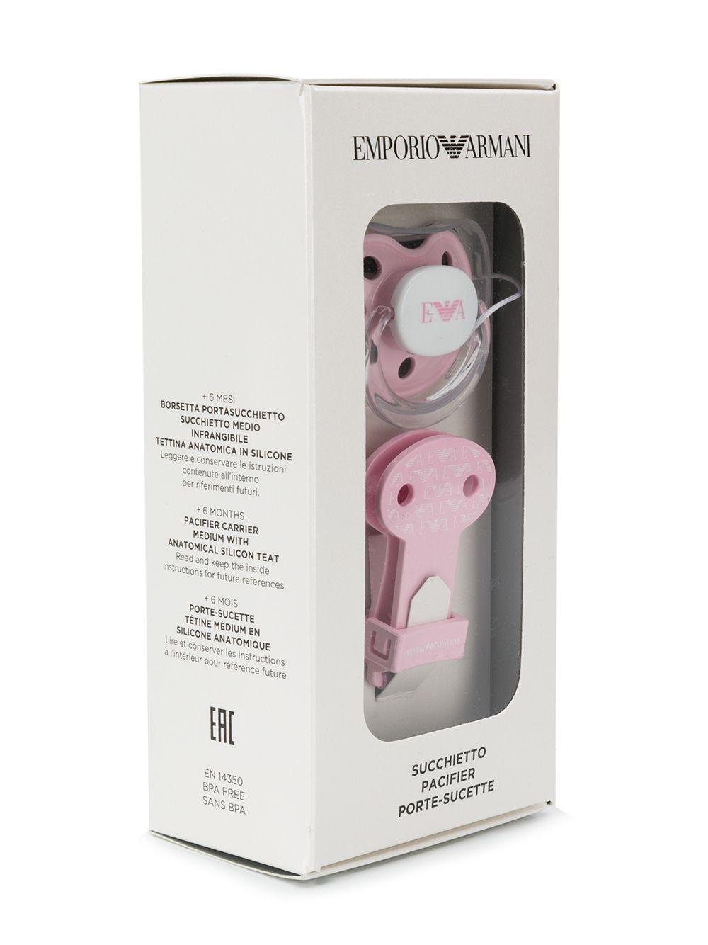 Ciuccio per neonata Emporio Armani Kids rosa con stampa - Rubino Kids