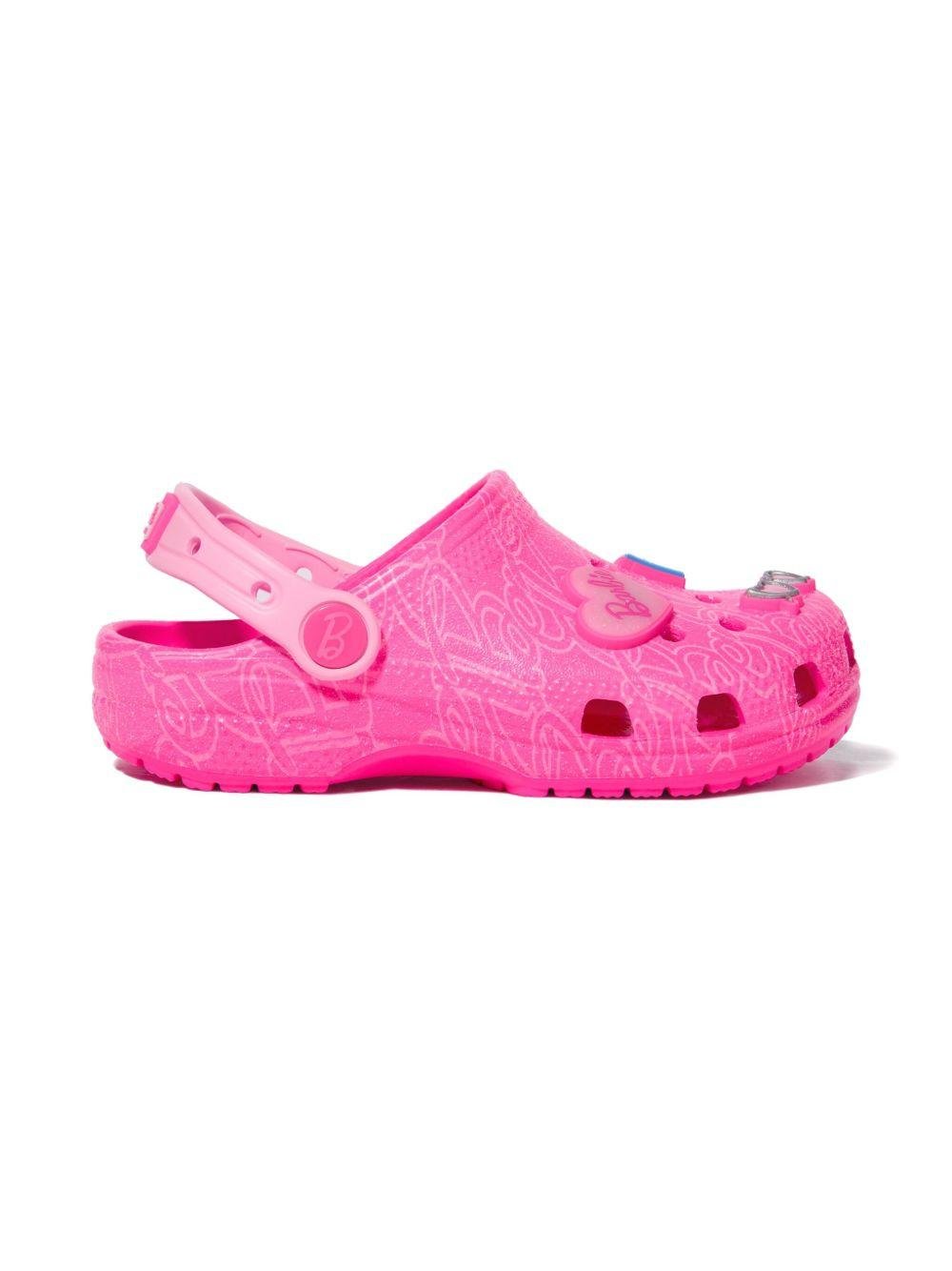 Clogs Classic x Barbie per bambina Crocs kids fucsia con dettaglio Barbie - Rubino Kids