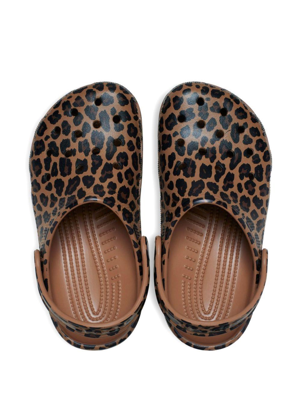 Clogs per bambina Crocs Kids marrone con stampa leopardata - Rubino Kids