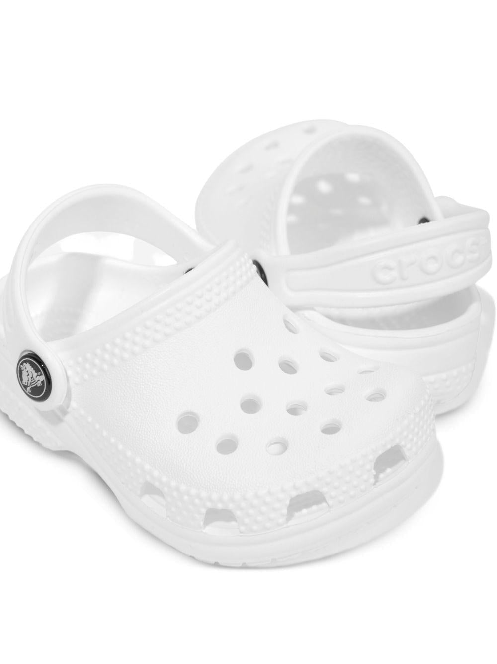 Clogs per bambini Crocs Kids bianche con cinturino posteriore - Rubino Kids